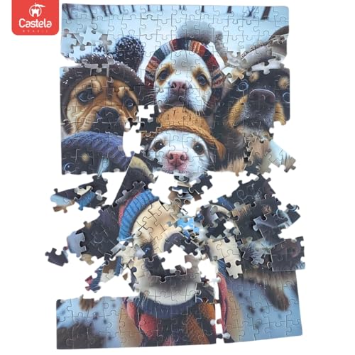 Quebra Cabeça Cachorro Arte de 300 Peças Cachorrinhos Fofinhos Castela