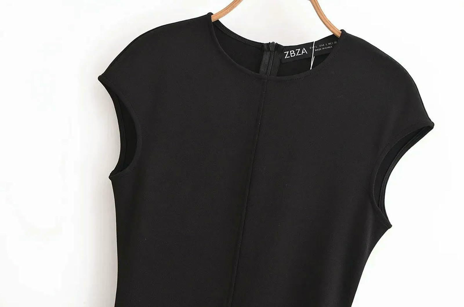 Vestito Donna Elegante Abiti Corti Arricciati Eleganti Abiti da Bodycon Senza Maniche da Donna Mini Abiti Casual-Come Mostrato A-1-l