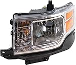 Evan Fischer Headlight Assembly Compatible with 2009-2012 Ford Flex Halogen SE/SEL Models CAPA Driver Side