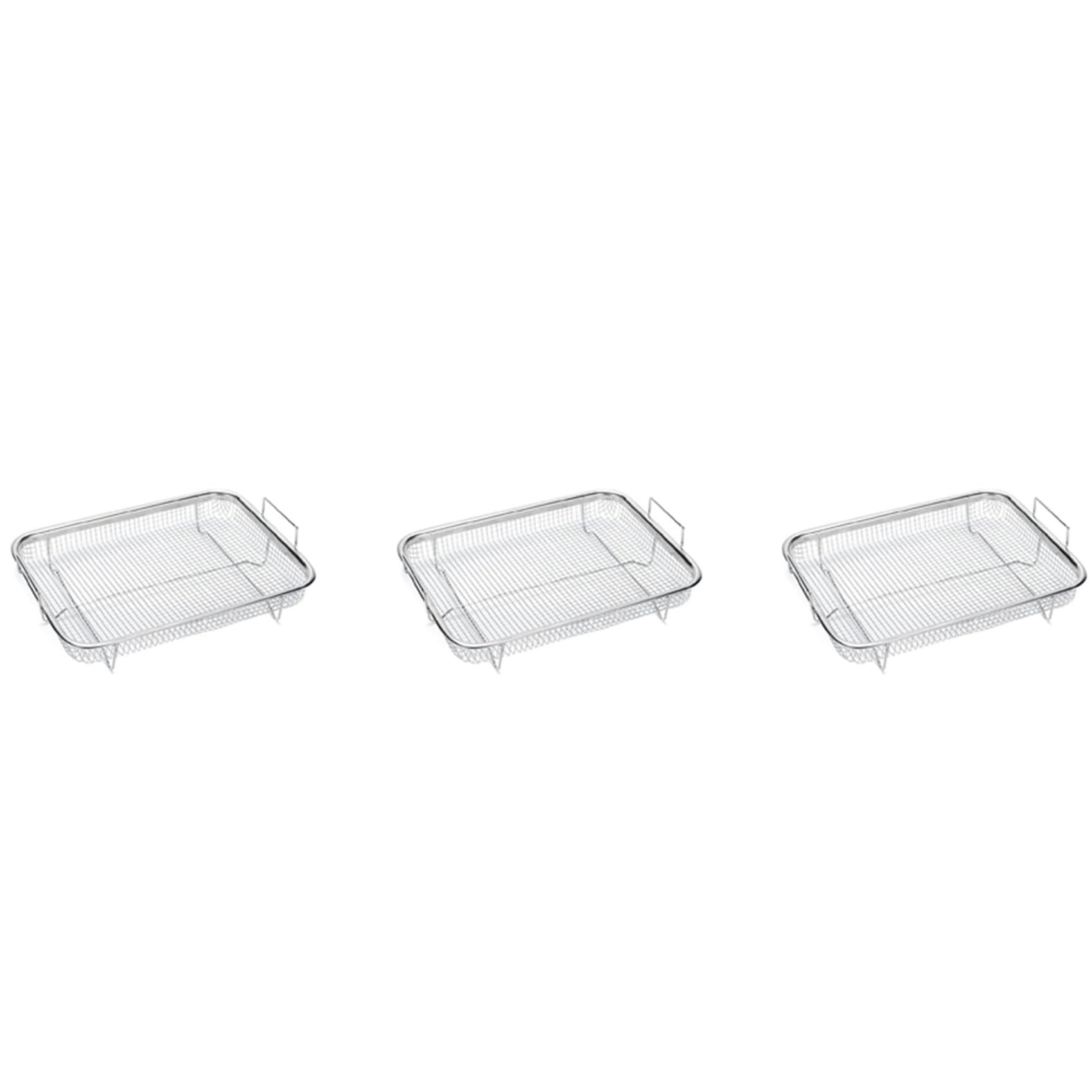 Hndhbfgrt 3Pcs Air Fryer Basket for Oven, Stainless Steel Grill Basket, Non-Stick Mesh Basket, Air Fryer Tray Wire Rack Basket
