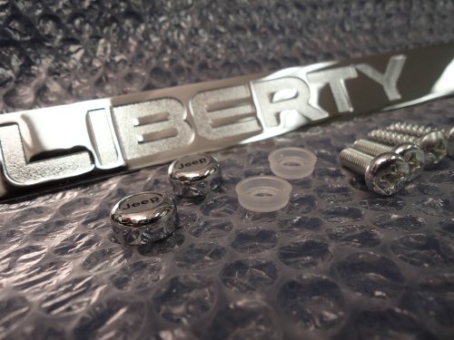 Jeep Liberty Chrome Metal License Plate Frame With Logo Screw Caps #TOP4
