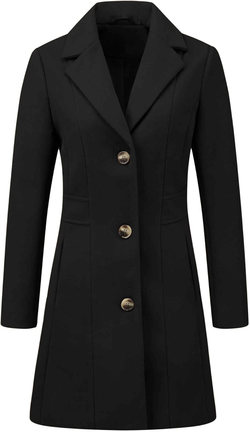 Allegra K Women's Winter Pea Coat 2026 Fall Single Breasted Long Outerwear Trench Coats