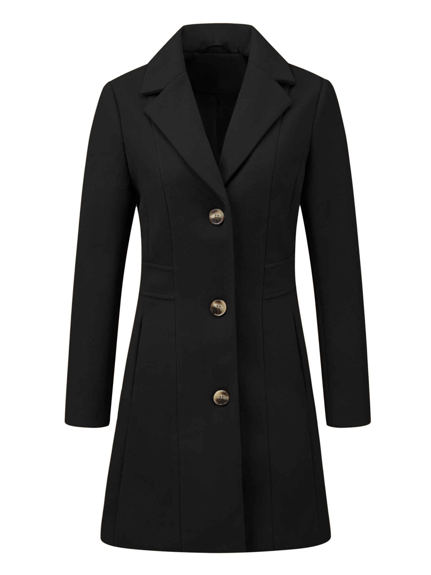 Allegra K Womens Winter Pea Coat 2026 Fall Single Breasted Long Outerwear Trench Coats