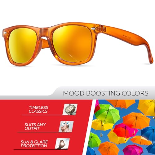 Retro Rewind Translucent Frame Colorful Neon 80s Mirrored Sunglasses for Men Women2