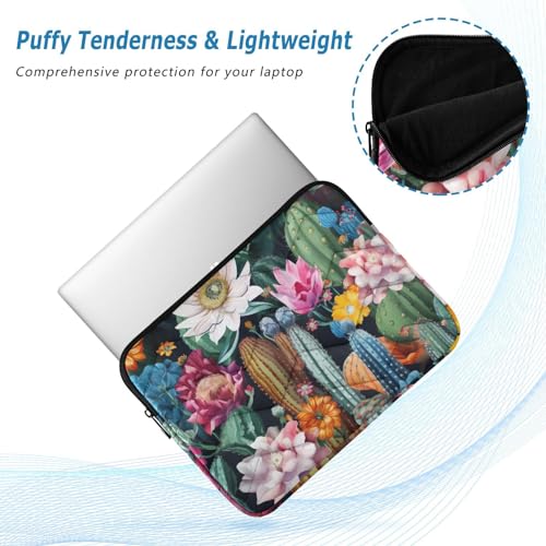 Funda para portátil 13-14 pulgadas con diseño floral y cactus miniatura 5