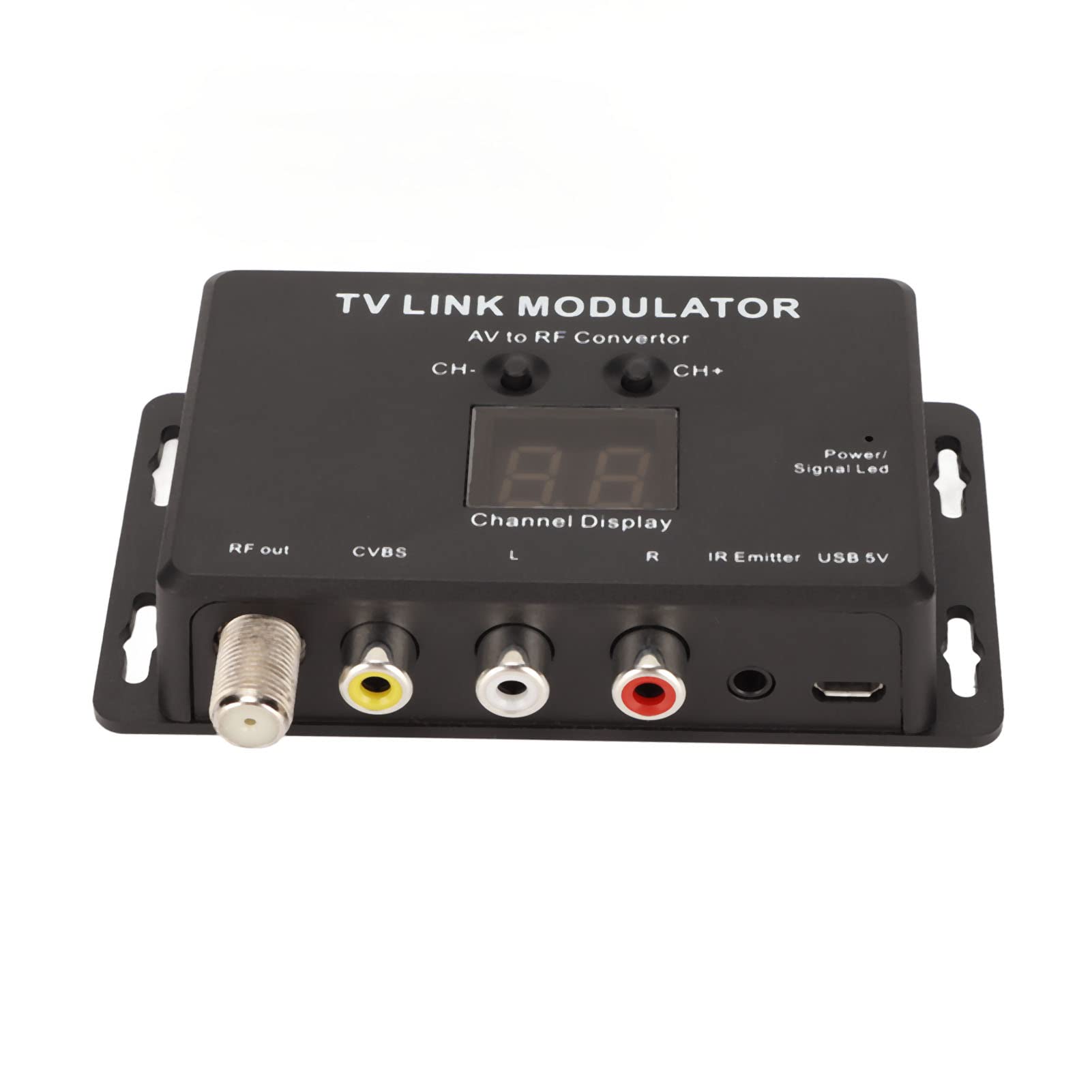 TV Link Modulator AV to RF Converter, RF Modulator Adapter VHF Demodulator Converter for NTSC, PAL, B G, I, D K, L M N TV Formats