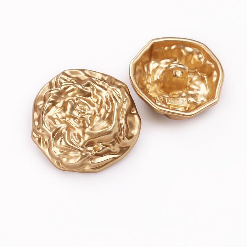 Botones Vintage, 20 Botones con vástago, Moda for Ropa, cárdigans, Abrigos, proyectos de Manualidades(Gold,20 mm)