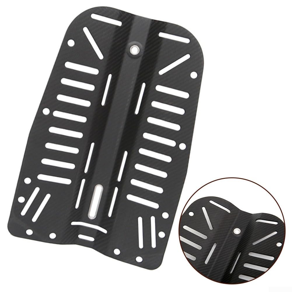 Placa trasera de fibra de carbono para buceo, ideal para configuración de equipos técnicos