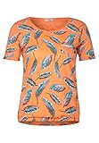 CECIL Damen T-Shirt Cecil Damen 315008 TOS Lace T-Shirt, Cantaloupe orange, Medium