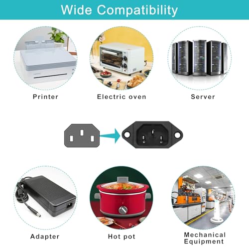 [2PACK] 3FT 90 Degree Computer Monitor Power Cord - NEMA 5-15P to Right Angle C13 Power Cord, 13A 125V, 16AWG, Black Replacement Angled Printer/TV 3 Prong AC Cord, PC Power Supply Cable by SPARKING - Used condition - Image 8