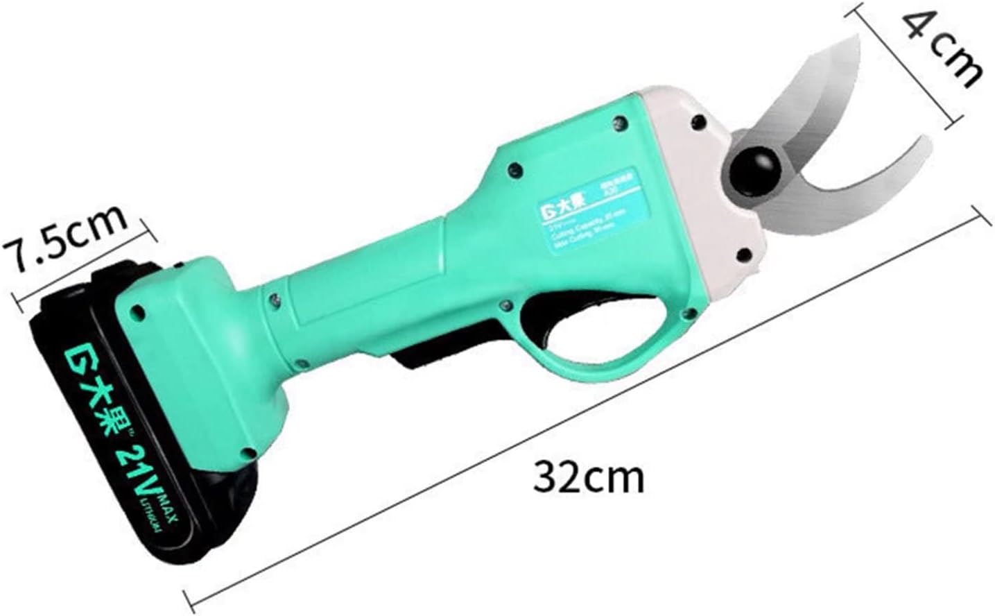 Professional Cordless Pruner Electric Pruning Shears Tree Pruner with Led Lights, 40Mm (1.57 Inch) Cutting Diameter, 1/2Pcs Rechargeable 2Ah Lithium Battery