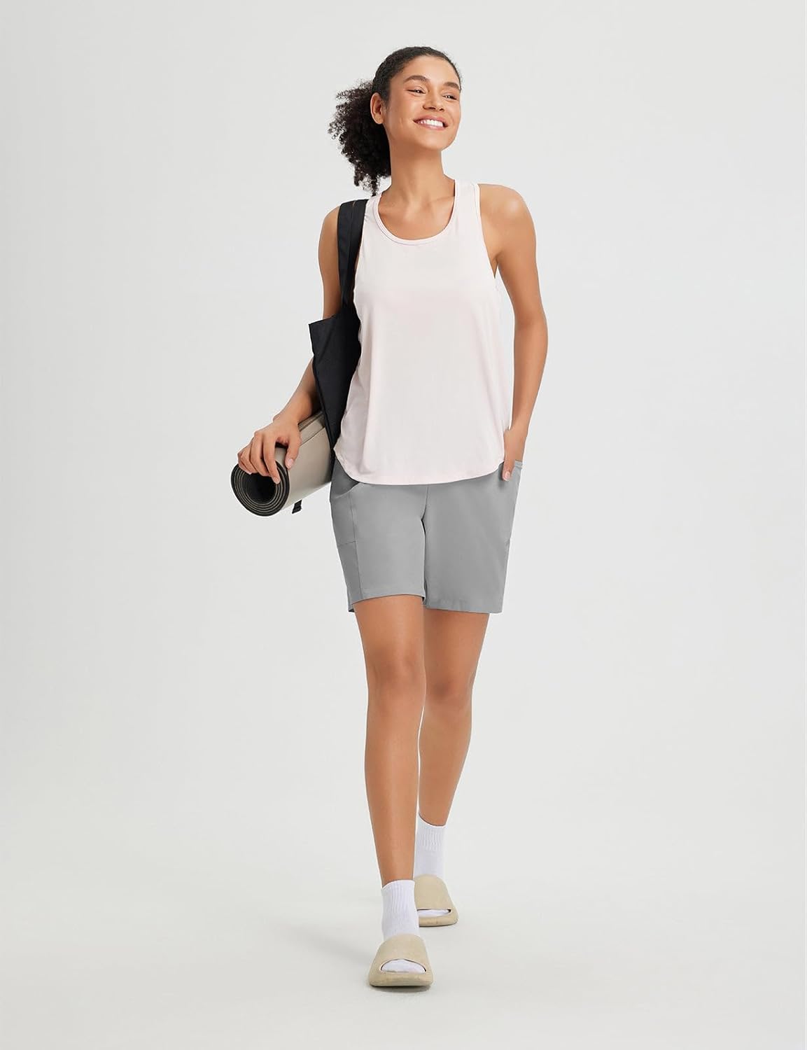 baleaf Women's 7" Athletic Shorts Quick Dry Running Workout Lightweight High Waisted Long Shorts with Pockets - Image 3