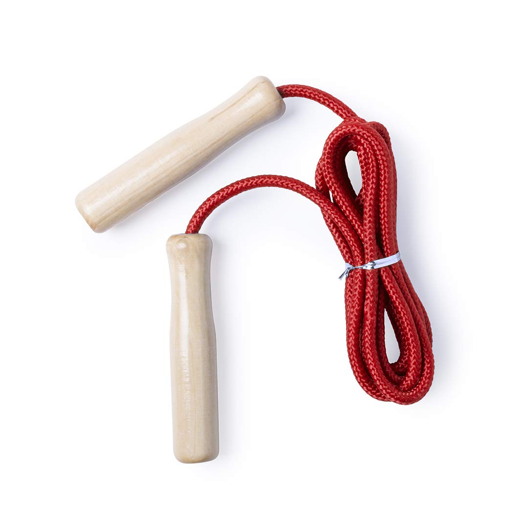 Cuerda De Saltar Tuuli - Mangos De Madera De Haya, Cuerda De Algodón 230cm, Para Fitness, Crossfit, Entrenamiento O Niños, Colores Surtidos
