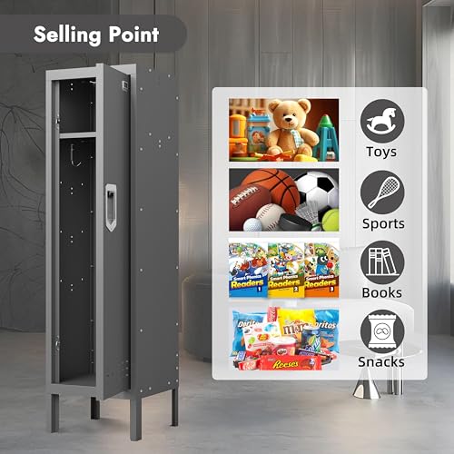 Image of BUTISOW Metal Cabinet Home Office Storage,Lockers,Lockable Employees Metal Locker with Door,54 inch Height Steel Locker,Lockable Steel Locker for Gym,School,Home,Office,Garage,Assembly Required