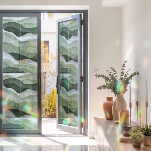 Película para ventana privacidad arcoíris verde salvia miniatura 2