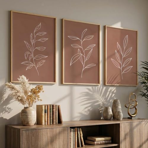 Image of kotart Aesthetic Botanical Art Home Decoration Painting | Floral Paintings With Frame For Living Room Bed Room Hotel Wall Decor Digital Reprint Set of 3 (14x20 Inch)