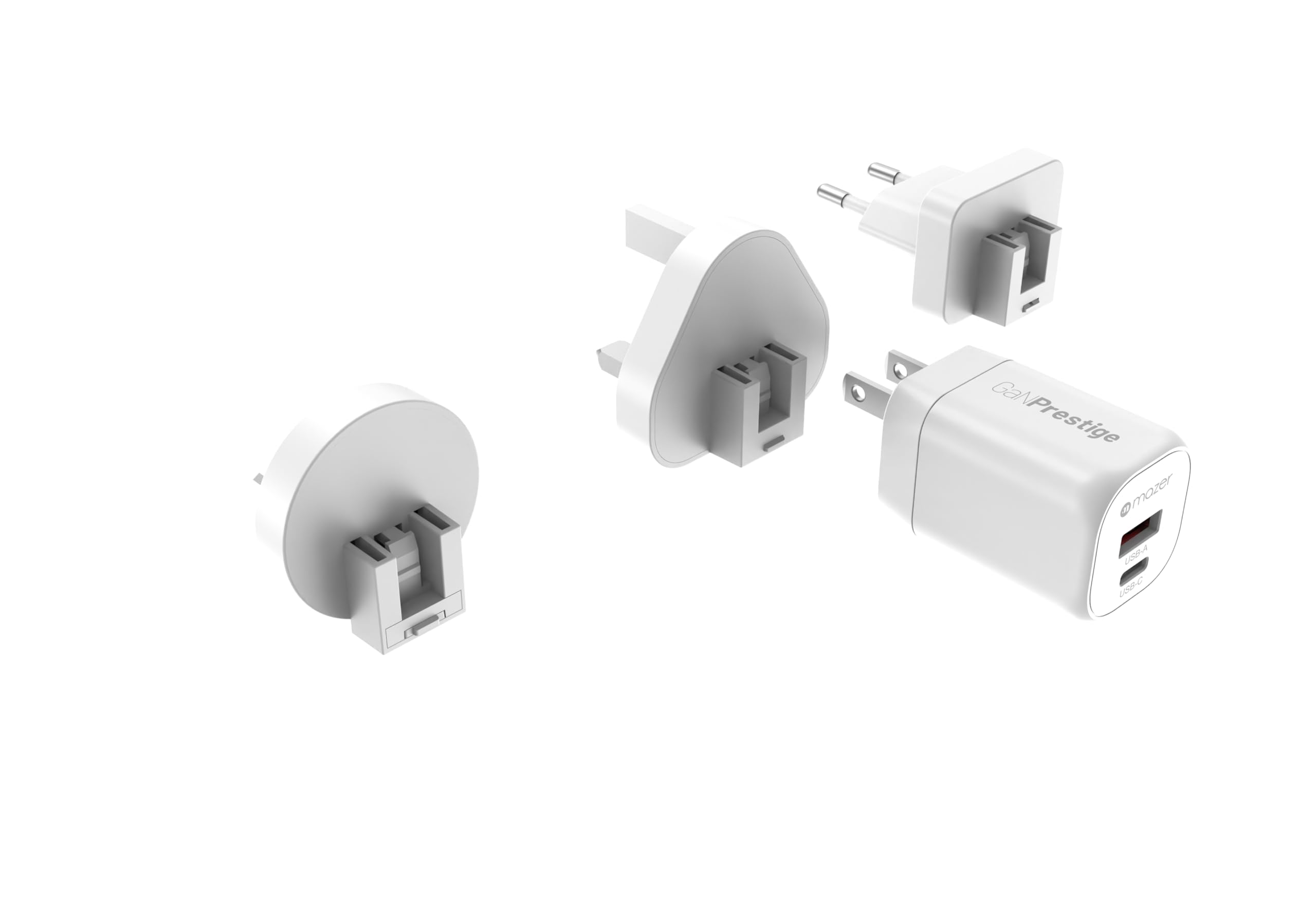 Mazer G35W GaNPrestige 35W Mini Wall Charger, 2 Ports (1 USB-C + 1