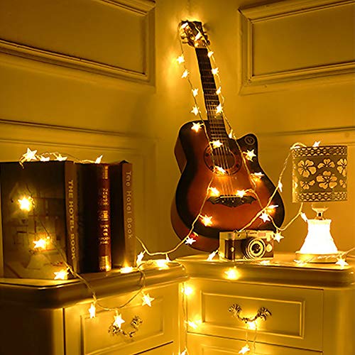 Star String Lights Battery Operated, 9.8Ft 20 Led Twinkle Little Star Light Warm White, Indoor And Outdoor Decoration For Kids Room, Wall, Bedroom #TOP5
