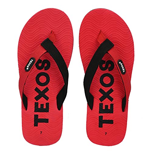 Image of Birde Texos Premium Range of Slippers and Flip Flops for Men - (Navy & Red UK6)