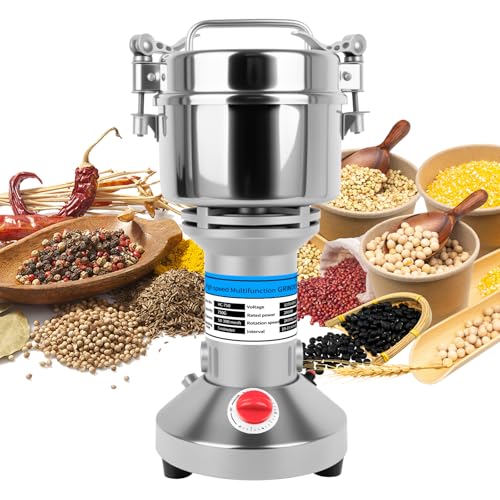 750g Grain Mill for Flour, Electric Spice Grinder, High-Speed Stainless Steel Dry Grinder Mill for Herbs, Nuts, Grains, Seasonings, & Pills. (750g Stand Type)
