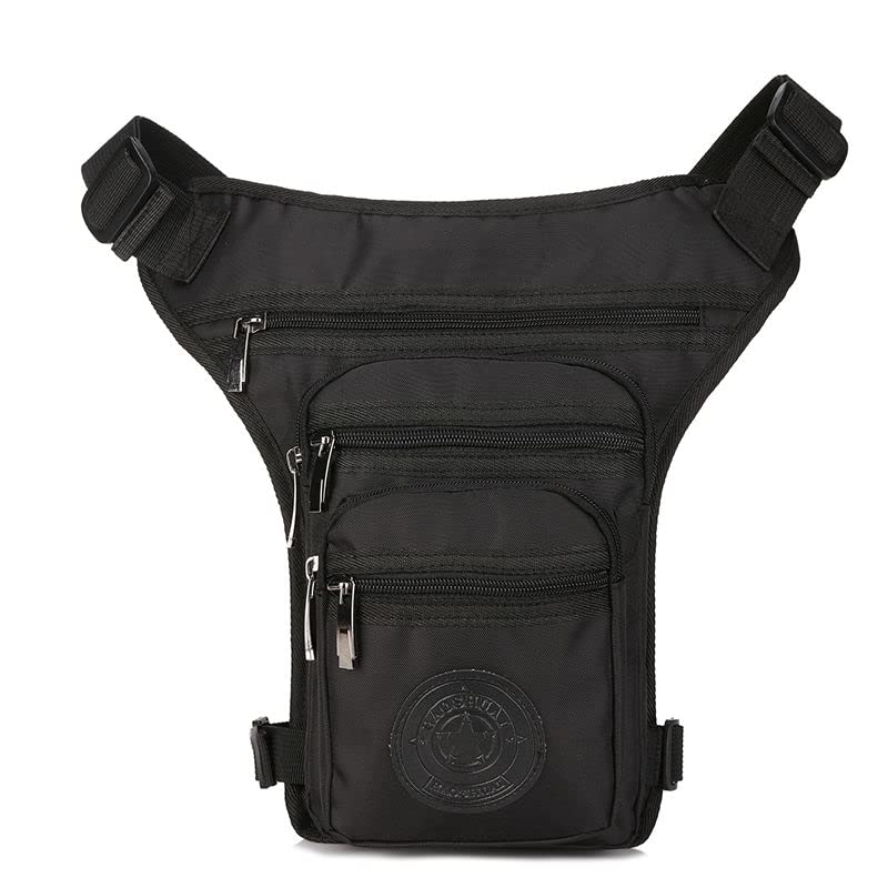 ApuaVireo&Co Marsupio da uomo, marsupio per motociclista, borsa a tracolla con tasche multiple, nylon for, One color, Black