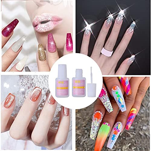 5 Pieces Nail Glue Quick Nail Tip Glue Extra-Strong Nail Glue False Nail Adhesive Quick Dry Super Strong Nail Tip for Artificial Acrylic Nails Tips Professional Quality Salon Use