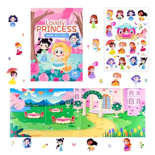 ASTARON Libro de Escenas de Pegatinas 3D Reutilizables para niños pequeños, Juego de Pegatinas, Juguete Educativo de Aprendizaje sensorial, Actividades en avión, Juguetes de Viaje para niñas
