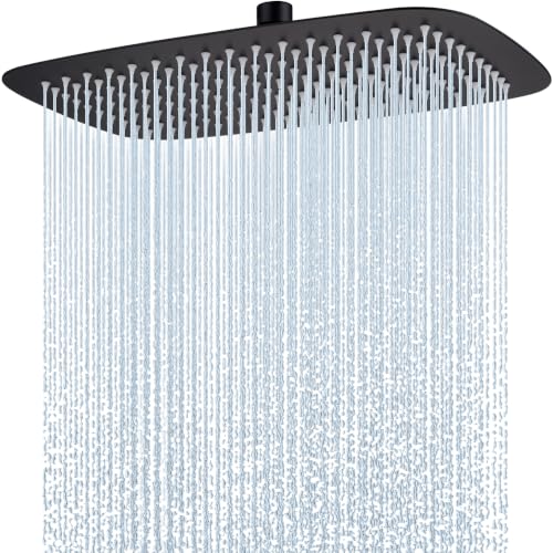 Hardivalue Edelstahl-Regendusche 35 × 22 cm, Mattschwarz