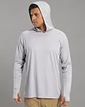 Boladeci UPF 50+ Protection contre le soleil UV Chemise à capuche à manches longues à sec rapide T-shirts de pêche à la Rash Guard pour homme