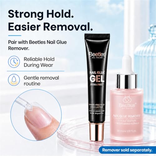 Image of Beetles 20g UV Nail Glue, Hands-Free Soft Nail Tips Glue, HEMA Free, 1 Pack
