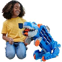 Hot Wheels City Toy Car Track Set, Ultimate T-Rex Transporter, Hauler Transforms into Stomping Dino with Race Track, from Netflix Series Lets Race