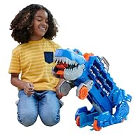 Hot Wheels City Toy Car Track Set, Ultimate T-Rex Transporter, Hauler Transforms into Stomping Dino with Race Track, From Netflix Series Lets Race, HNG50