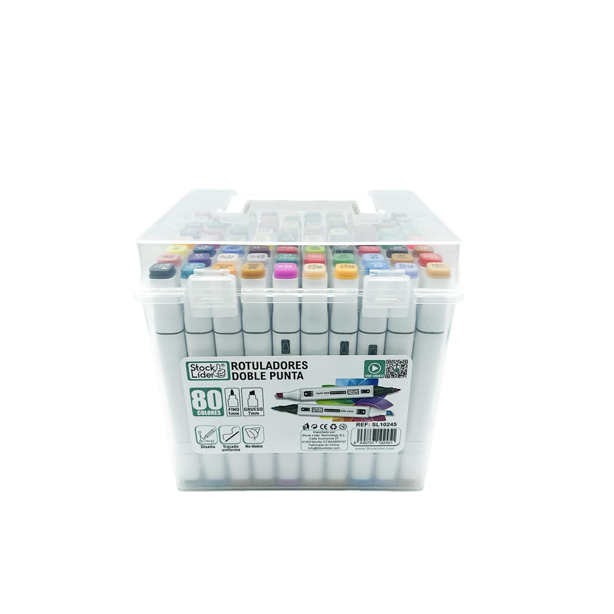 Set de Rotuladores Duales: 80 rotuladores doble punta, rotuladores profesionales, caja rotuladores – Para uso en diseño, renderizado, cómics, proyectos de bricolaje. (80)