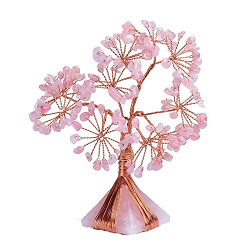 Arbre en cristal et pyramide en quartz rose, le cadeau idéal de pendaison