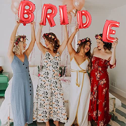 Image of Party Propz Bachelorette Party Decorations - Bride To Be Banner With Ring Foil Balloon | Bridal Shower Kit | Accessories, Red, 1 Piece