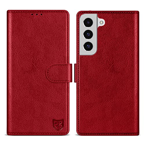 ZZXX for Galaxy S22 Plus Wallet Case Magnetic Closure 6.6 inch,Red - image 1