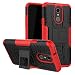 Produktbild LFDZ LG Q7 Tasche, Hülle Abdeckung Cover schutzhülle Tough Strong Rugged Shock Proof Heavy Duty Case Für LG Q7 Smartphone (mit 4in1 Geschenk verpackt),Rot