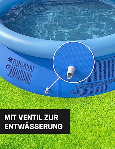 EISHAI Oasis Aufstellpool rund 240 cm x 63 cm für Kinder und Erwachsene aufblasbarer Pool für Garten (Blau 240 cm)