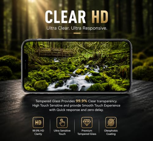 Image of Tempered glass for iPhone 12 Mini | Screen Protector Full HD Quality Tempered Glass Anti-Scratch Edge to Edge Coverage For Easy Installation (iPhone 12 Mini)