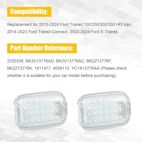 Luces LED interiores para Ford Transit 2015-2024, 4 piezas miniatura 2