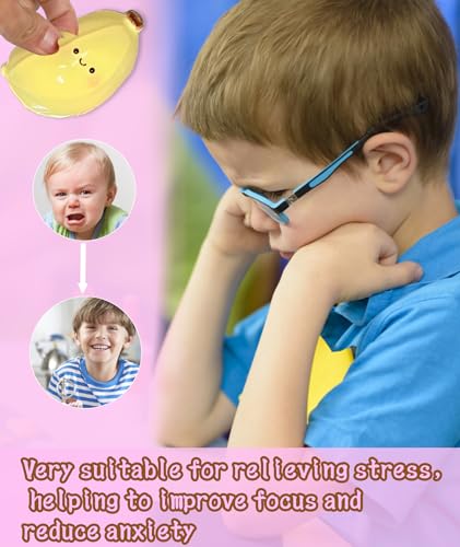 Image of Taba Squishies, Soft Silicone Stress Relief Toys for Adults & Kids, Fufu Squishy Anxiety Relief Set, Squishy Sensory Fidget Toys for Office, Study, and Travel (Pink Yellow)