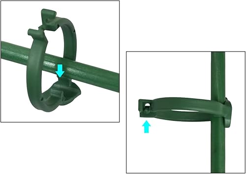 Miniatura 7 de Estacas de soporte para plantas de 12 pulgadas, con anillo de retención ajustable, estacas de soporte para plantas de interior y exterior, flores,