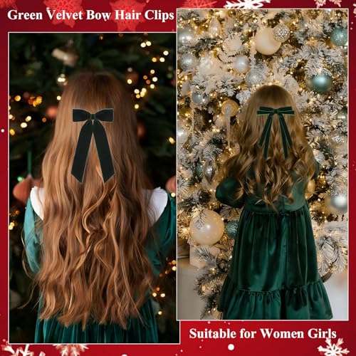 Pinzas de Pelo de Terciopelo Rojo para Niñas 4 Piezas miniatura 4