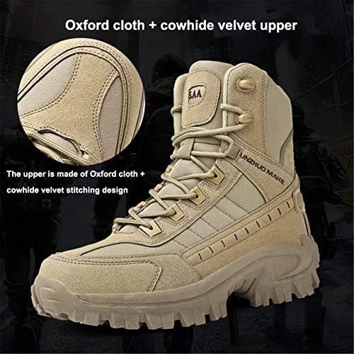 Lightweight Breathable Desert Boots,Military Boots High-top Combat Tactical Boots,Breathable Hiking Waterproof Desert Boots, All Terrain Shoes, for Hiking, Hunting, Working, Walking, 42, Sand3