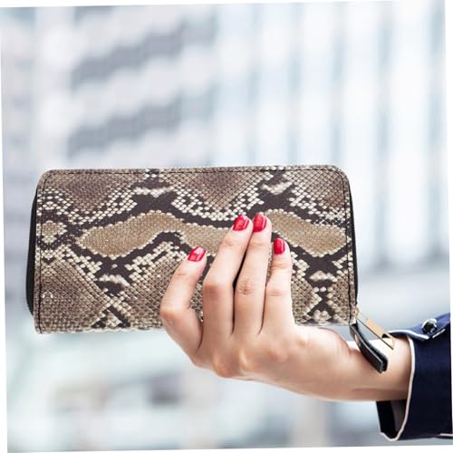 1Pc Snakeskin Pattern Women Wallet Durable Leather Clutch Purse with Zipper Capacity Lightweight for Travel and Everyday Use4