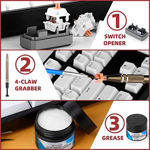 Image of RUNJRX 36 Switches Acrylic Lube Station,Keyboard Switch Grease 0.53oz /15g, Switch Opene for Cherry Kailh Akko TTC, Lube Kit for Mechanical Keyboard