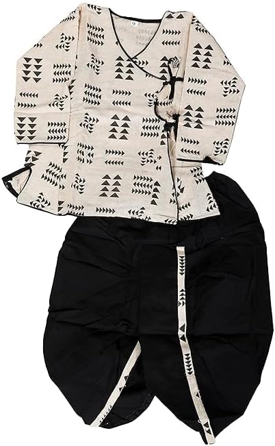 Archy CreationsBoys Cotton Dhoti Kurta Set, Full Sleeve Traditional Indian Outfit for Festivals, Weddings & Cultural Events