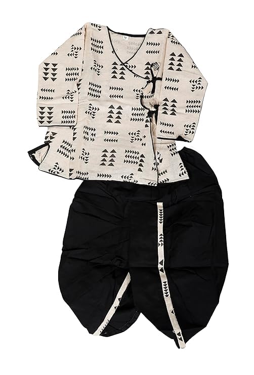 Archy CreationsBoys Cotton Dhoti Kurta Set, Full Sleeve Traditional Indian Outfit for Festivals, Weddings & Cultural Events