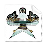 Tamaño: 14 x 14 cm. Kite Chino tradicional cultura patrón gafas gamuza de limpieza gamuza limpiador de pantalla de teléfono 5 piezas regalo