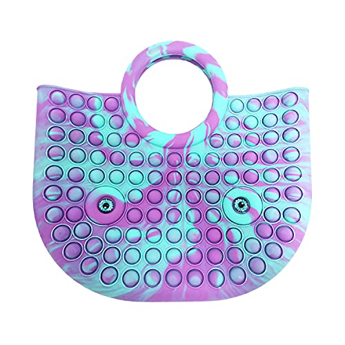 SUVAPOTAC The Latest Popular Decompression Fidget Handbags, Women's Handbags Fidget, Fashionable Fingertips Fidget Ladies Handbags Gift Handbags (Purple+Blue)